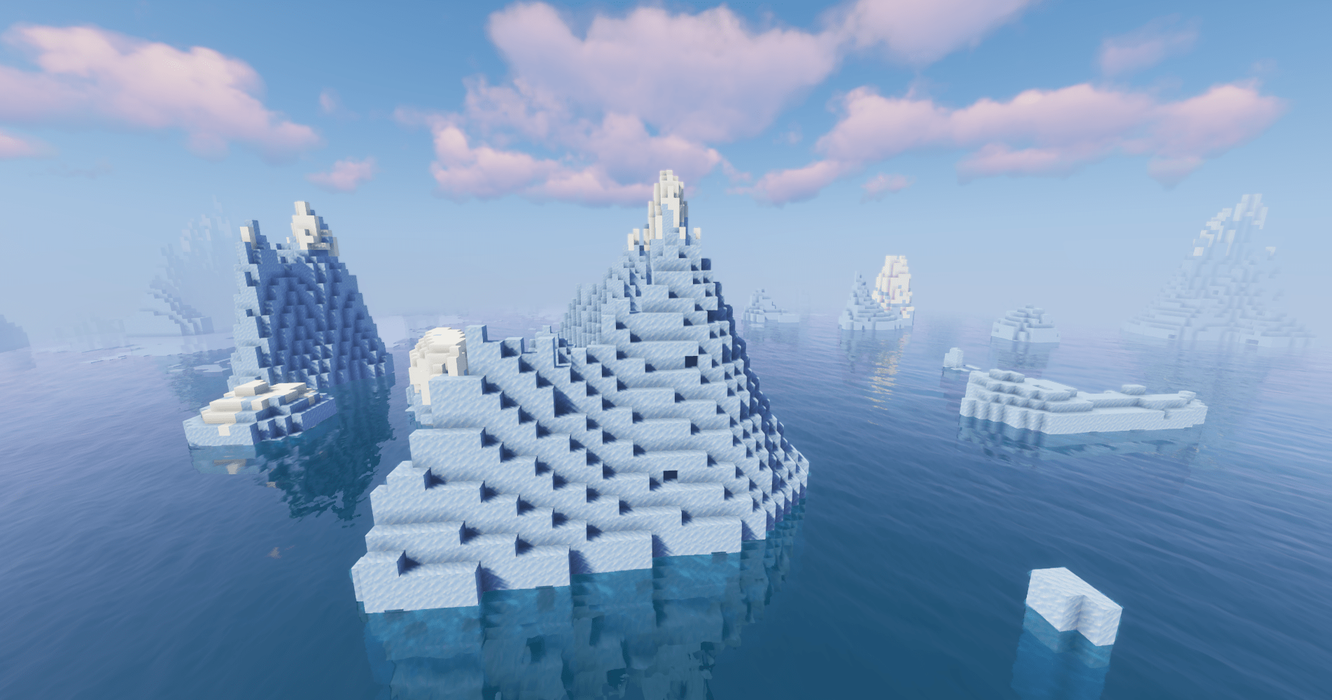 Picture of an ice biome in Minecraft
